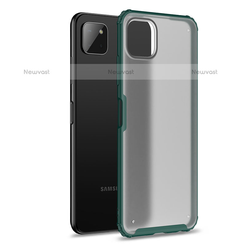 Silicone Transparent Frame Case Cover for Samsung Galaxy A22 5G Green