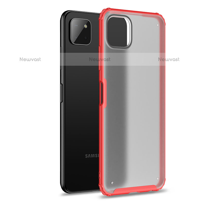 Silicone Transparent Frame Case Cover for Samsung Galaxy A22 5G Red