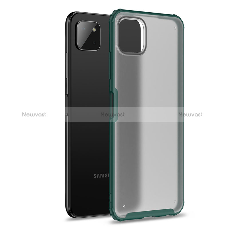 Silicone Transparent Frame Case Cover for Samsung Galaxy A22s 5G Green