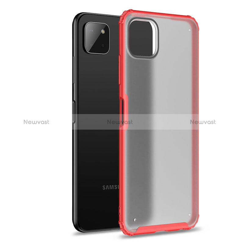 Silicone Transparent Frame Case Cover for Samsung Galaxy A22s 5G Red