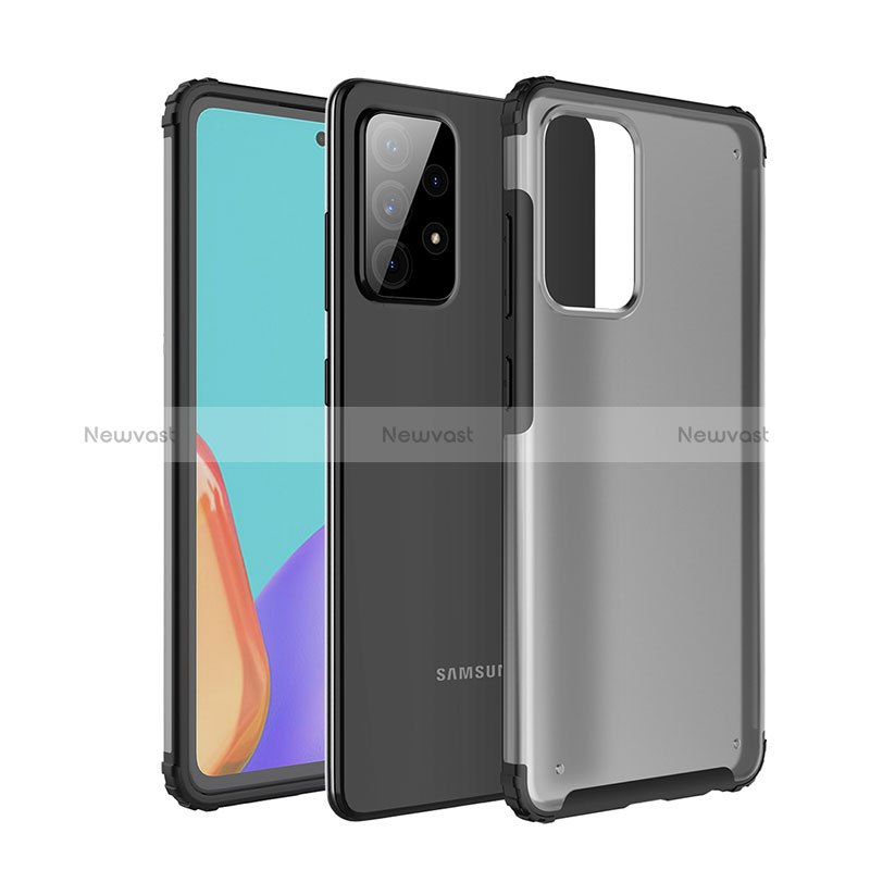 Silicone Transparent Frame Case Cover for Samsung Galaxy A52 5G Black