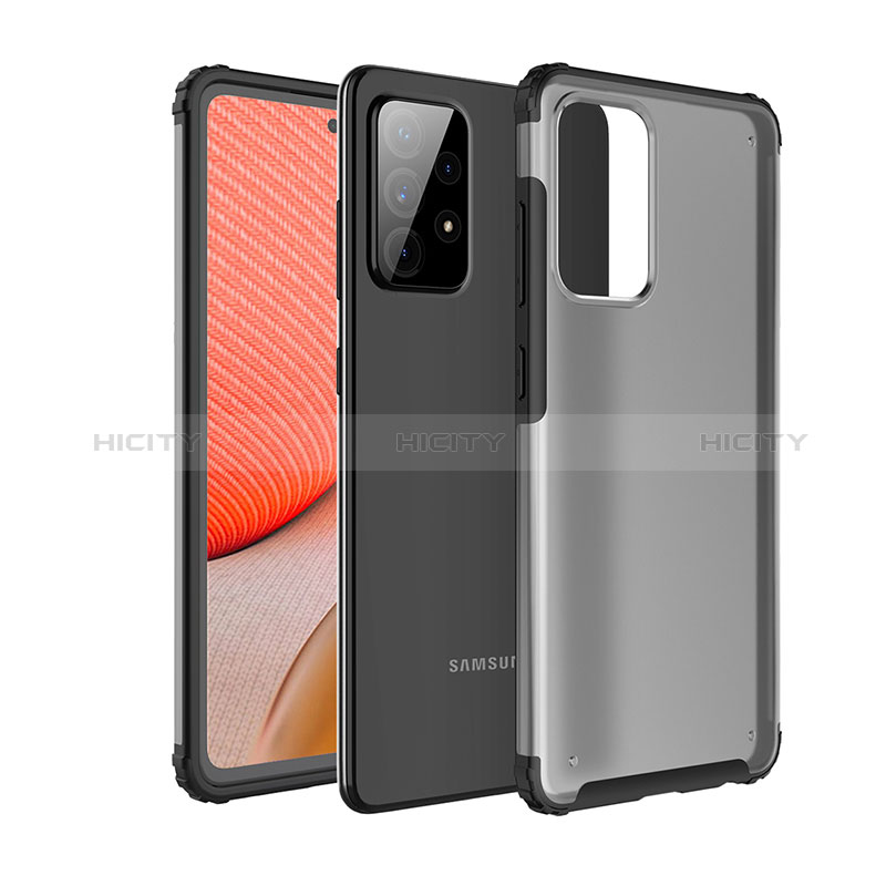 Silicone Transparent Frame Case Cover for Samsung Galaxy A72 4G Black