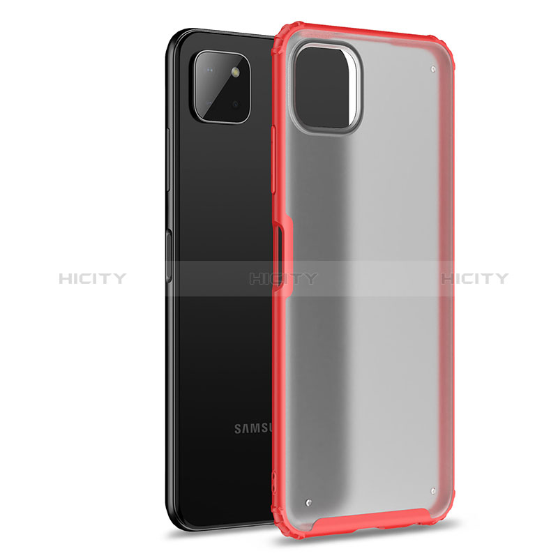 Silicone Transparent Frame Case Cover for Samsung Galaxy F42 5G Red