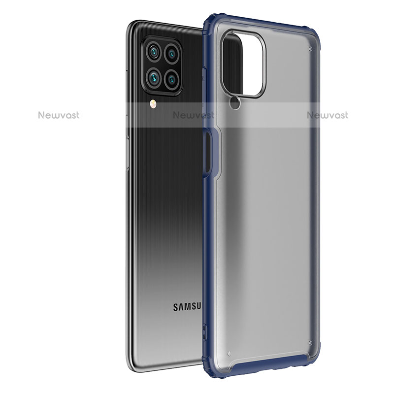 Silicone Transparent Frame Case Cover for Samsung Galaxy M62 4G Blue