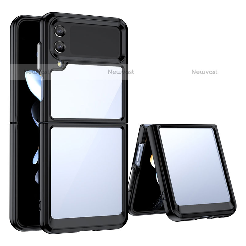 Silicone Transparent Frame Case Cover for Samsung Galaxy Z Flip3 5G Black