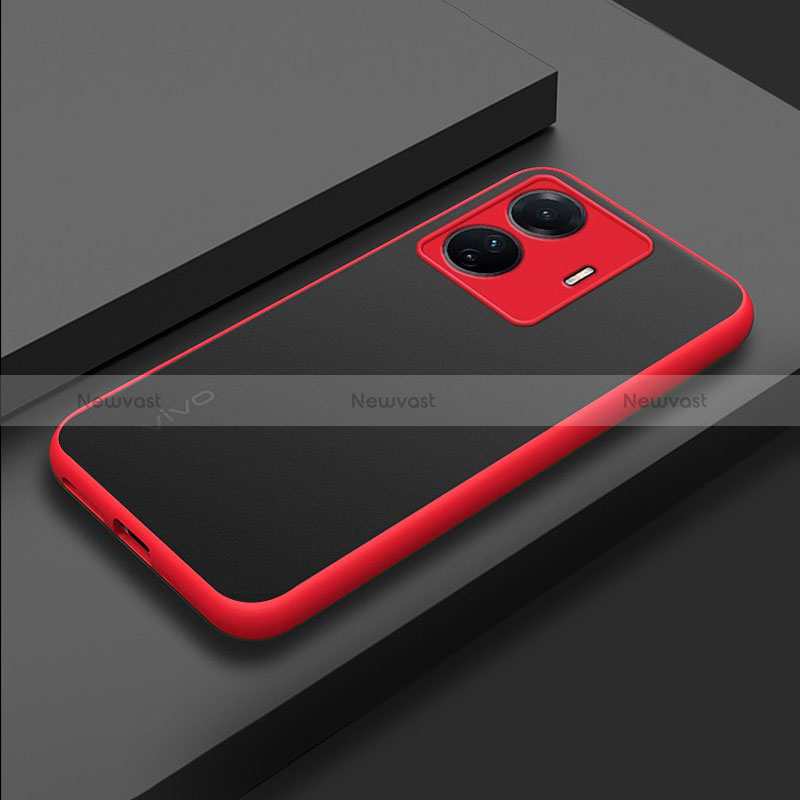 Silicone Transparent Frame Case Cover for Vivo iQOO Z6 Pro 5G Red