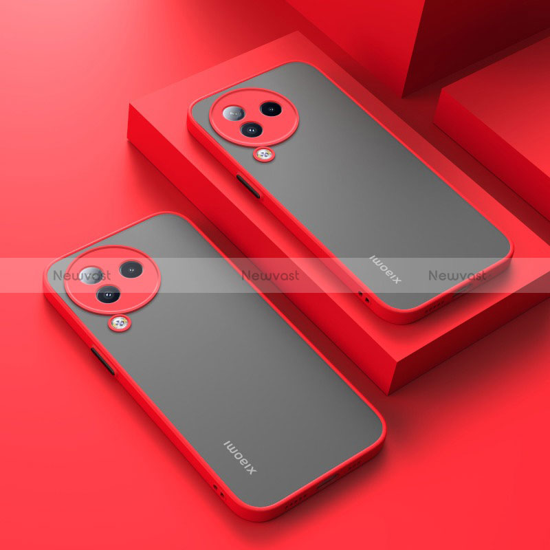 Silicone Transparent Frame Case Cover for Xiaomi Civi 3 5G Red