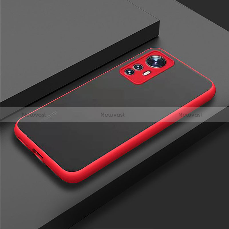 Silicone Transparent Frame Case Cover for Xiaomi Redmi Note 12S Red