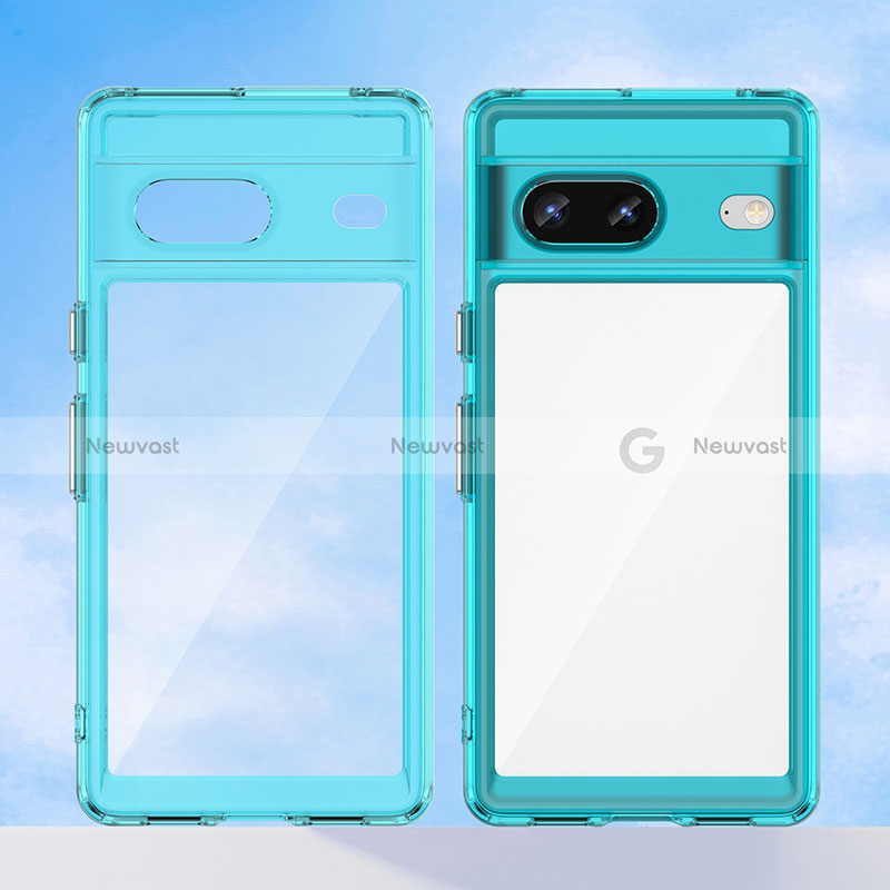 Silicone Transparent Frame Case Cover J01S for Google Pixel 7 5G