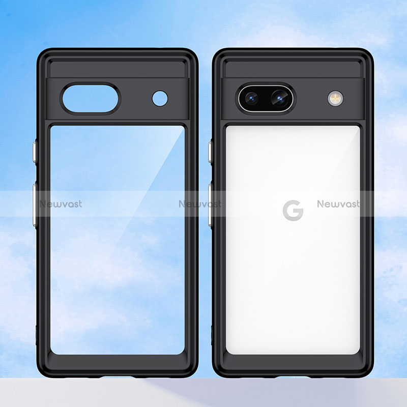 Silicone Transparent Frame Case Cover J01S for Google Pixel 7a 5G