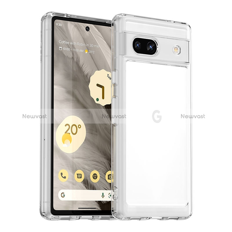 Silicone Transparent Frame Case Cover J01S for Google Pixel 7a 5G