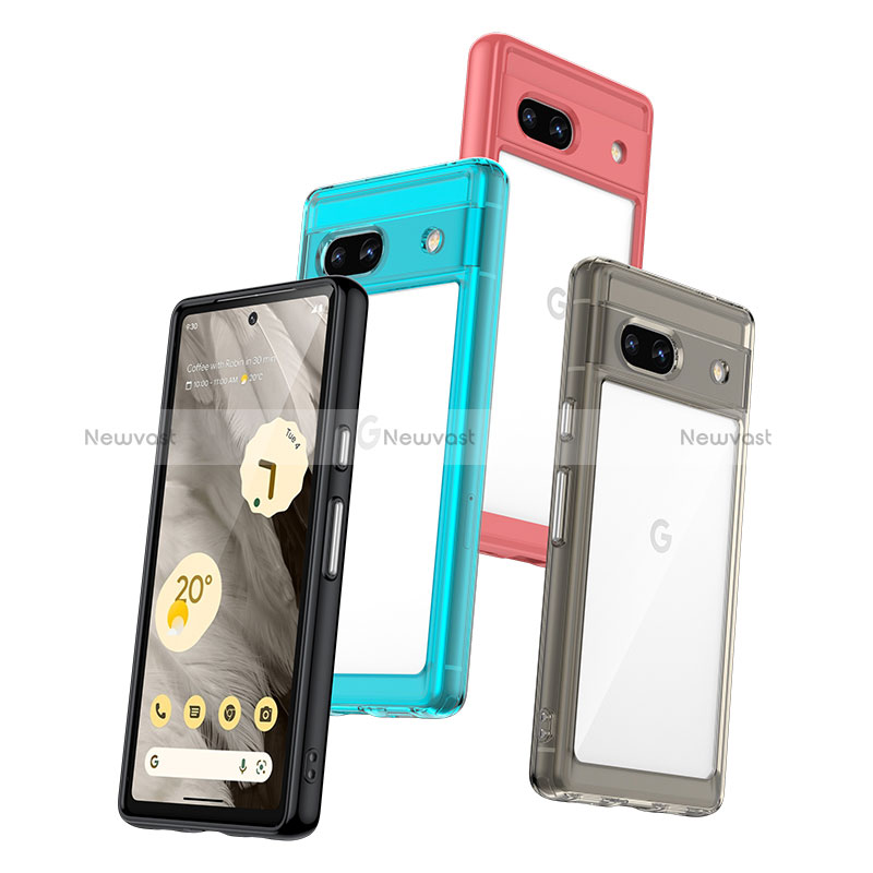 Silicone Transparent Frame Case Cover J01S for Google Pixel 7a 5G