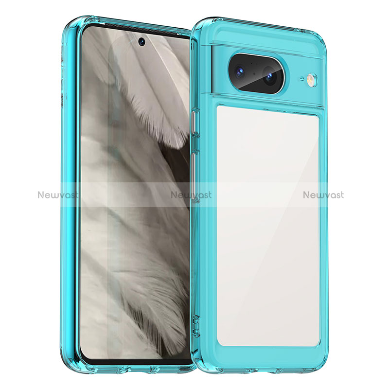 Silicone Transparent Frame Case Cover J01S for Google Pixel 8 5G