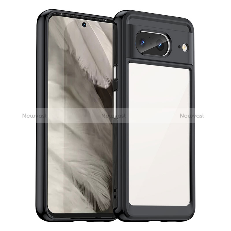 Silicone Transparent Frame Case Cover J01S for Google Pixel 8 5G