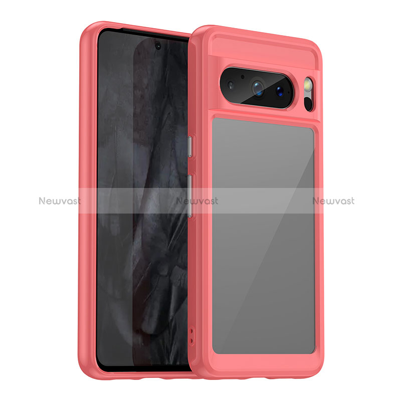 Silicone Transparent Frame Case Cover J01S for Google Pixel 8 Pro 5G