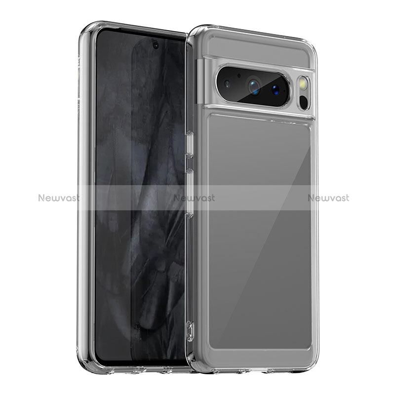 Silicone Transparent Frame Case Cover J01S for Google Pixel 8 Pro 5G