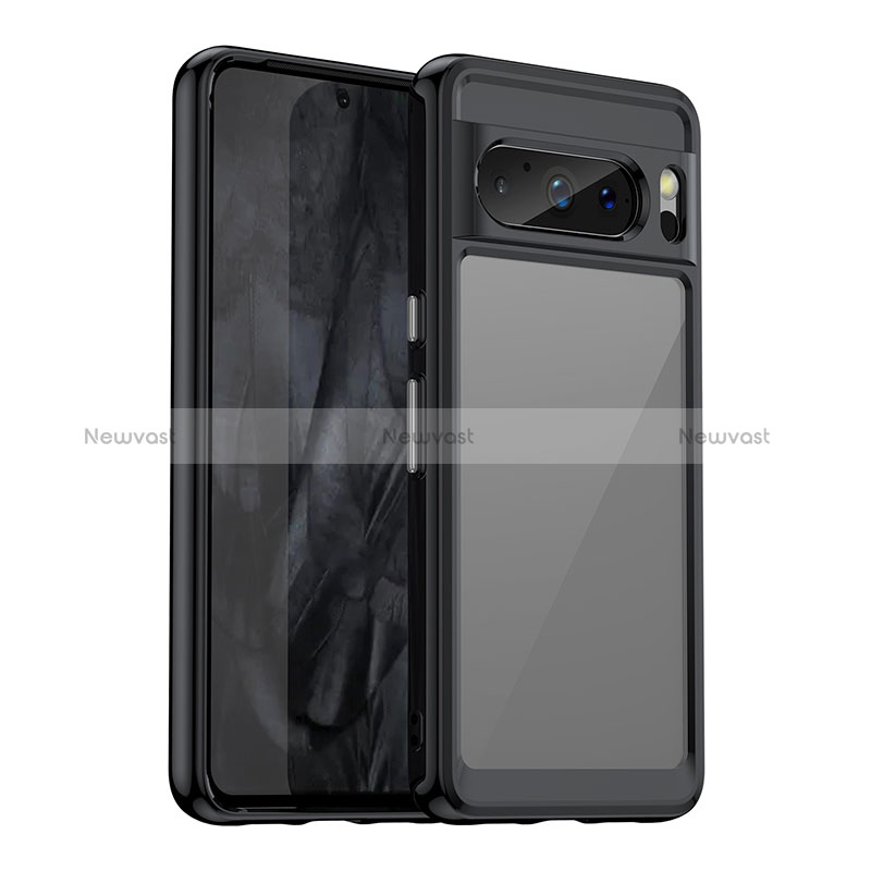 Silicone Transparent Frame Case Cover J01S for Google Pixel 8 Pro 5G