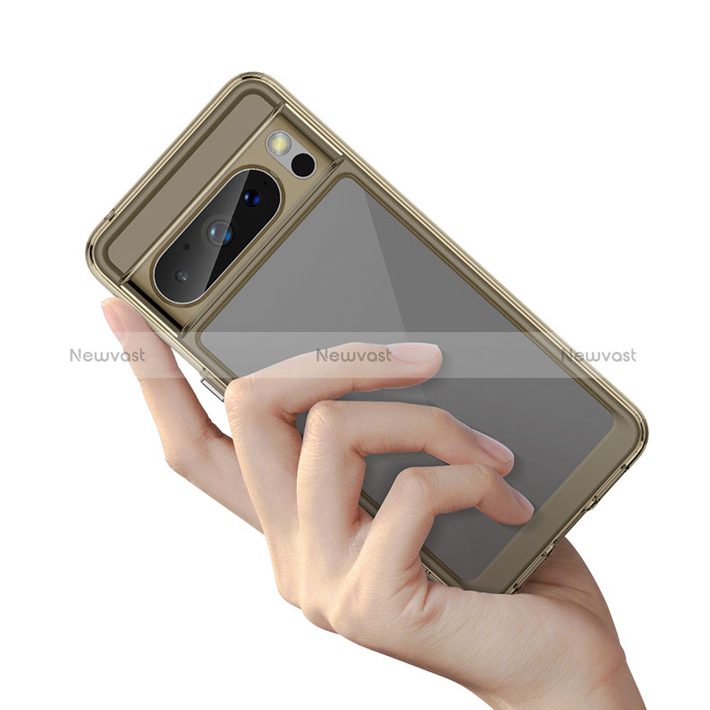 Silicone Transparent Frame Case Cover J01S for Google Pixel 8 Pro 5G