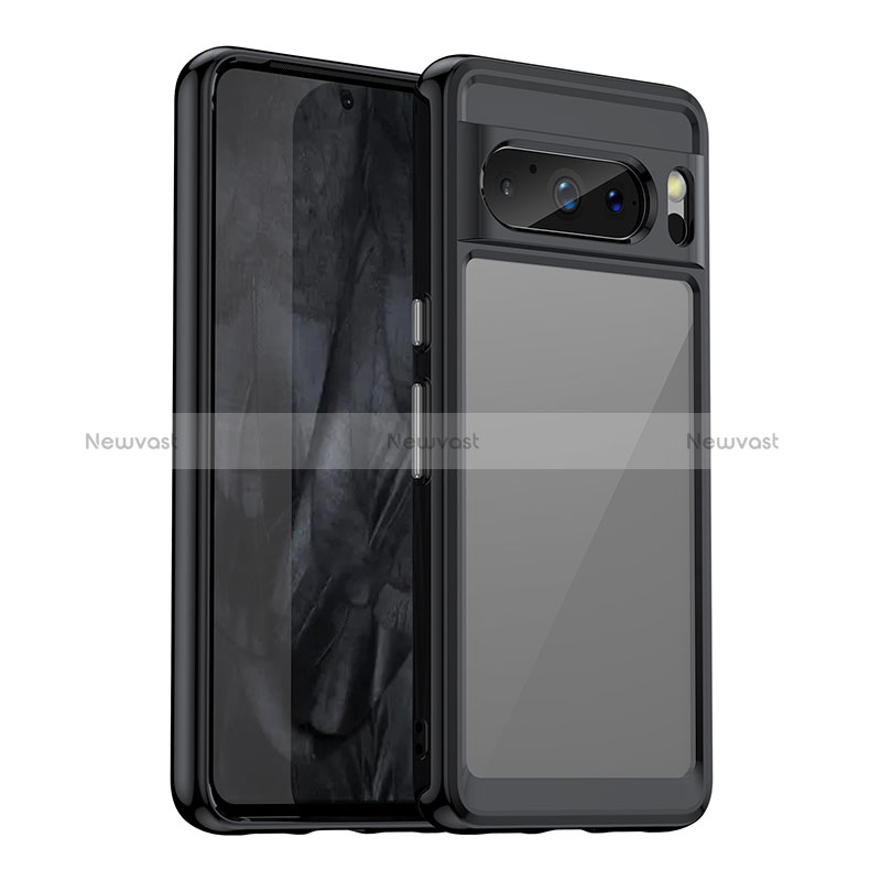 Silicone Transparent Frame Case Cover J01S for Google Pixel 8 Pro 5G Black