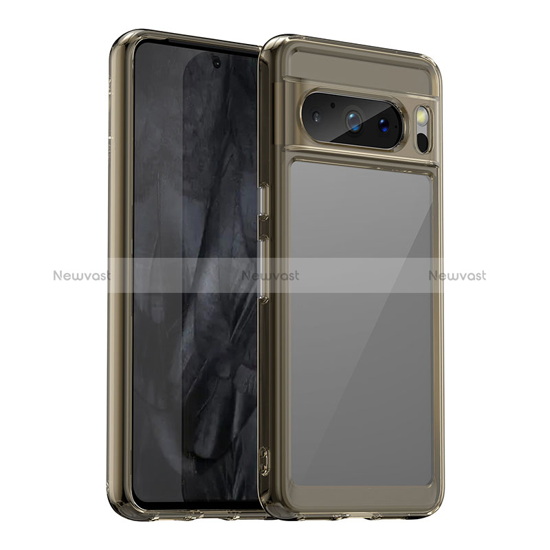 Silicone Transparent Frame Case Cover J01S for Google Pixel 8 Pro 5G Gray