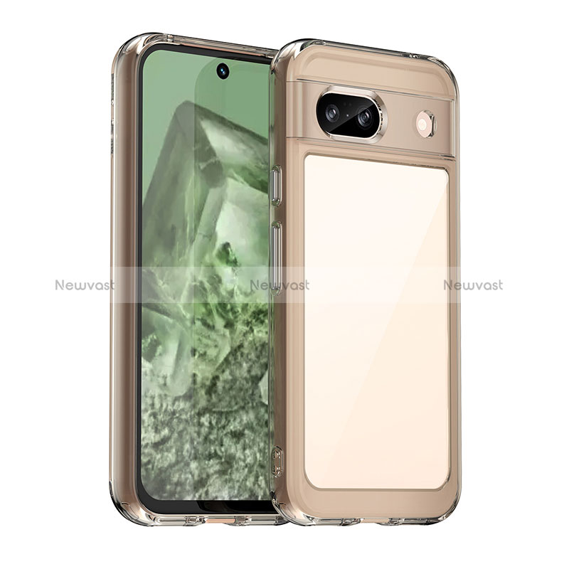 Silicone Transparent Frame Case Cover J01S for Google Pixel 8a 5G Gray