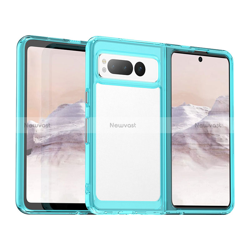 Silicone Transparent Frame Case Cover J01S for Google Pixel Fold 5G