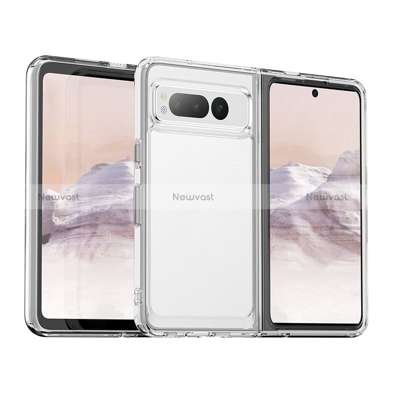 Silicone Transparent Frame Case Cover J01S for Google Pixel Fold 5G