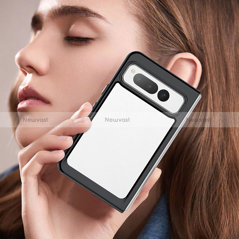 Silicone Transparent Frame Case Cover J01S for Google Pixel Fold 5G