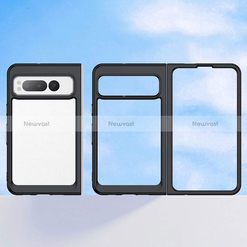 Silicone Transparent Frame Case Cover J01S for Google Pixel Fold 5G