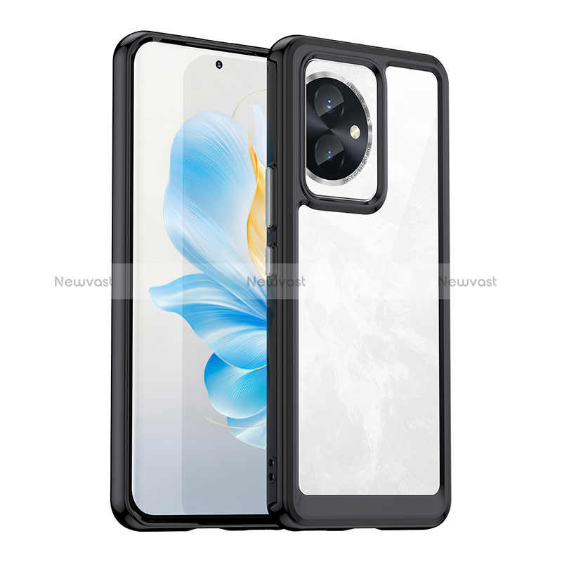 Silicone Transparent Frame Case Cover J01S for Huawei Honor 100 5G Black