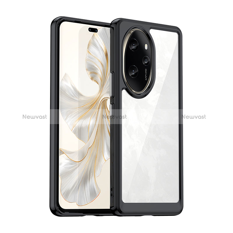 Silicone Transparent Frame Case Cover J01S for Huawei Honor 100 Pro 5G Black