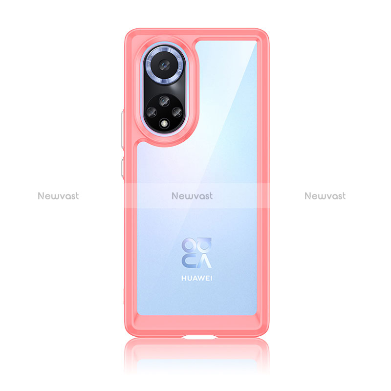 Silicone Transparent Frame Case Cover J01S for Huawei Honor 50 5G Red