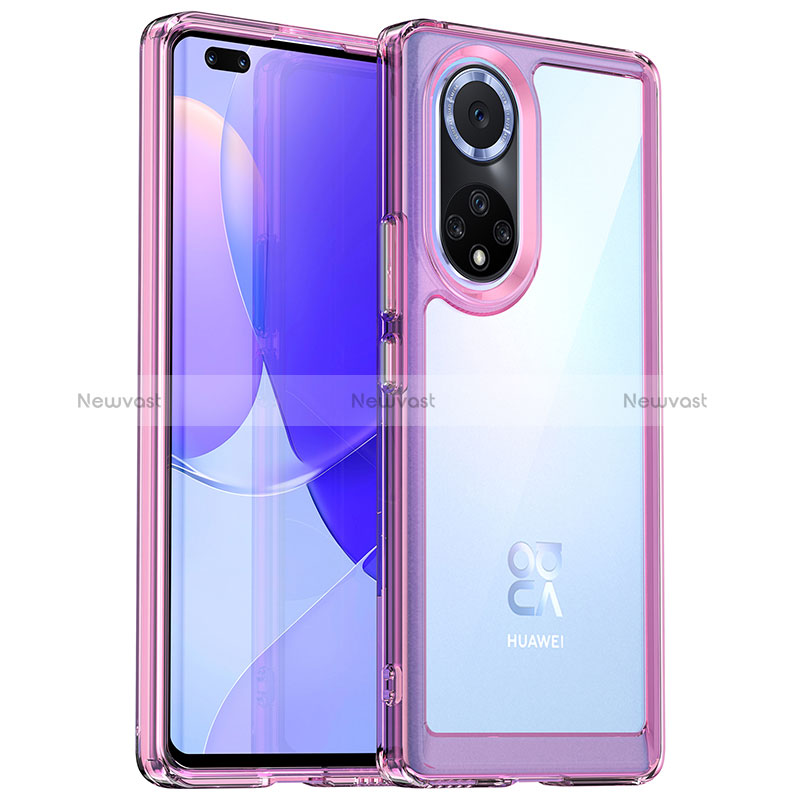 Silicone Transparent Frame Case Cover J01S for Huawei Honor 50 Pro 5G