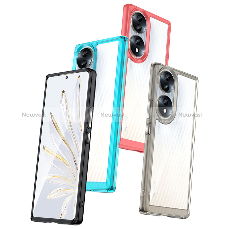 Silicone Transparent Frame Case Cover J01S for Huawei Honor 70 5G