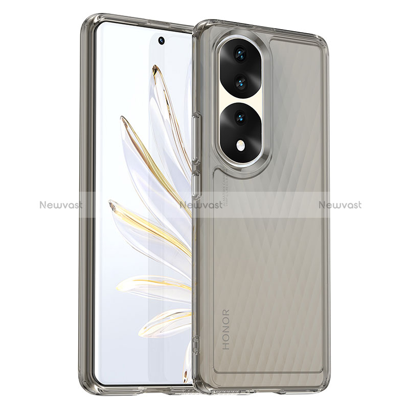 Silicone Transparent Frame Case Cover J01S for Huawei Honor 70 Pro+ Plus 5G