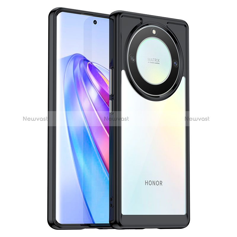 Silicone Transparent Frame Case Cover J01S for Huawei Honor Magic5 Lite 5G Black