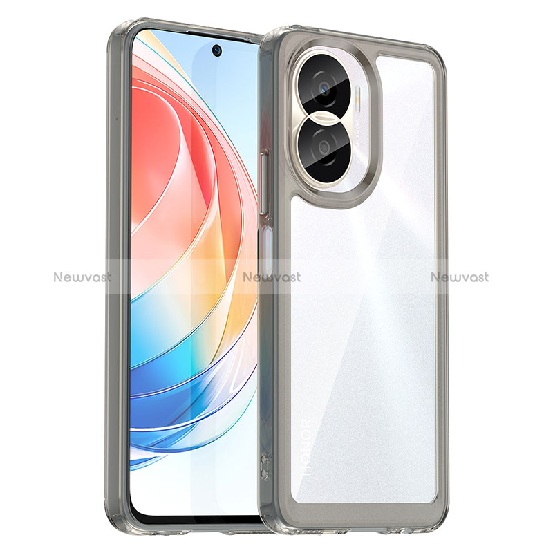 Silicone Transparent Frame Case Cover J01S for Huawei Honor X40i 5G