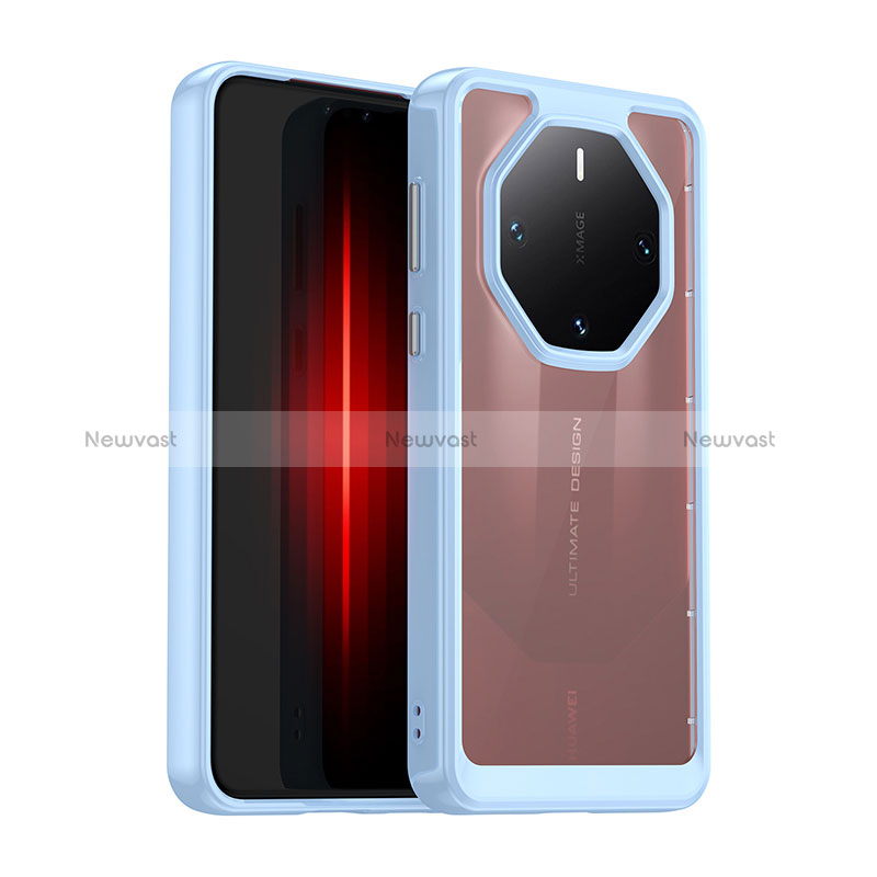 Silicone Transparent Frame Case Cover J01S for Huawei Mate 60 RS Ultimate Blue