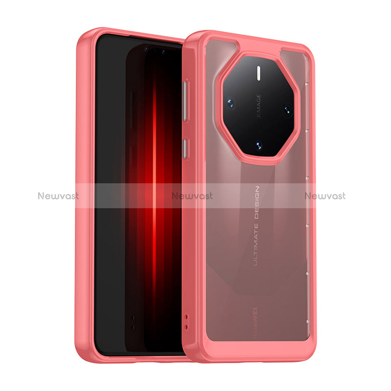 Silicone Transparent Frame Case Cover J01S for Huawei Mate 60 RS Ultimate Red