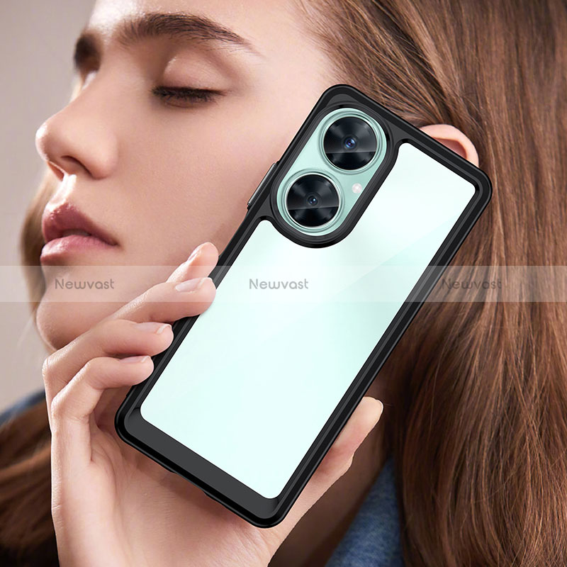 Silicone Transparent Frame Case Cover J01S for Huawei Nova 11i