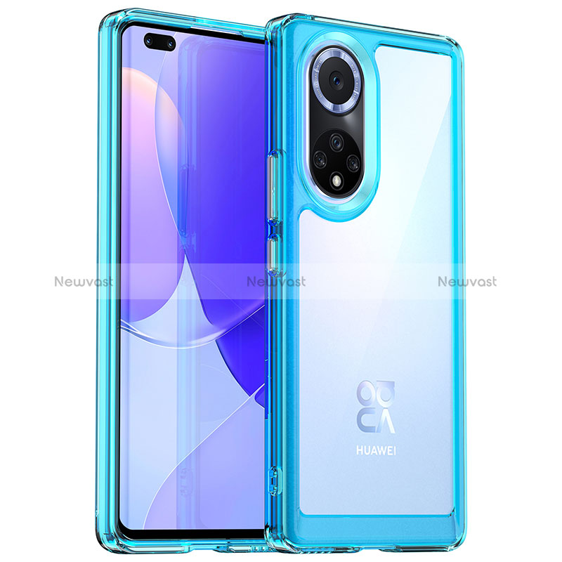 Silicone Transparent Frame Case Cover J01S for Huawei Nova 9 Pro Blue