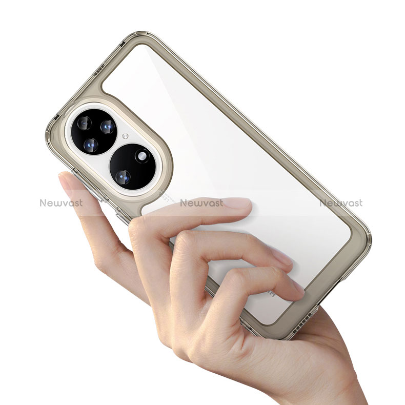 Silicone Transparent Frame Case Cover J01S for Huawei P50