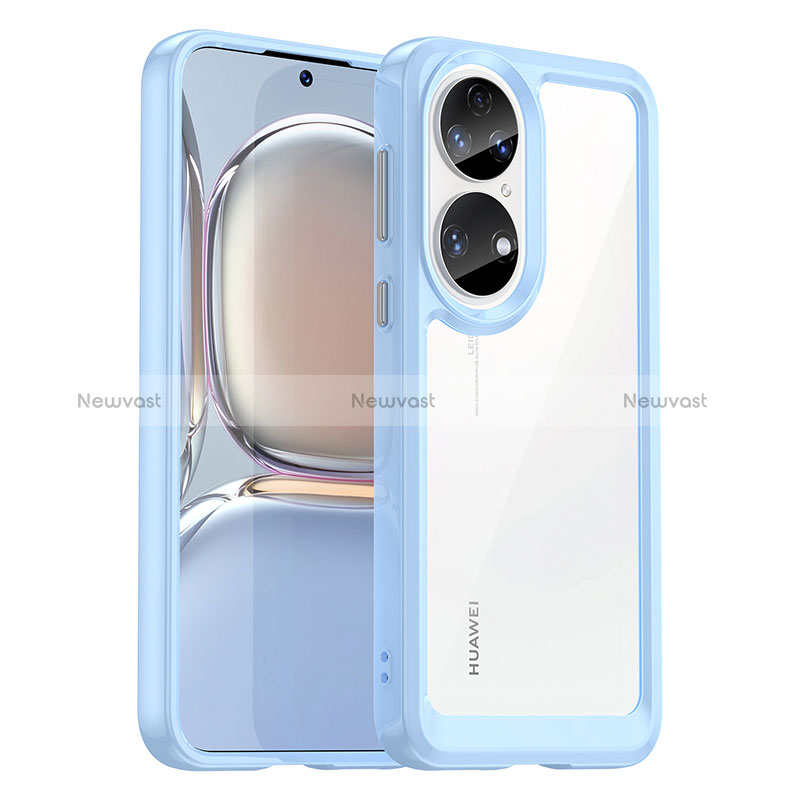 Silicone Transparent Frame Case Cover J01S for Huawei P50