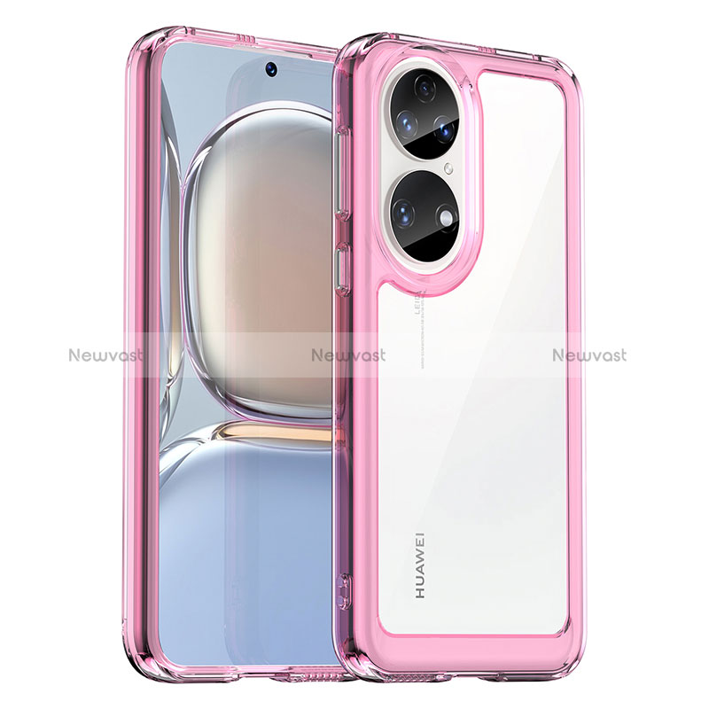 Silicone Transparent Frame Case Cover J01S for Huawei P50