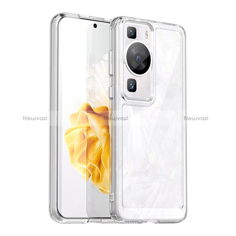 Silicone Transparent Frame Case Cover J01S for Huawei P60 Pro