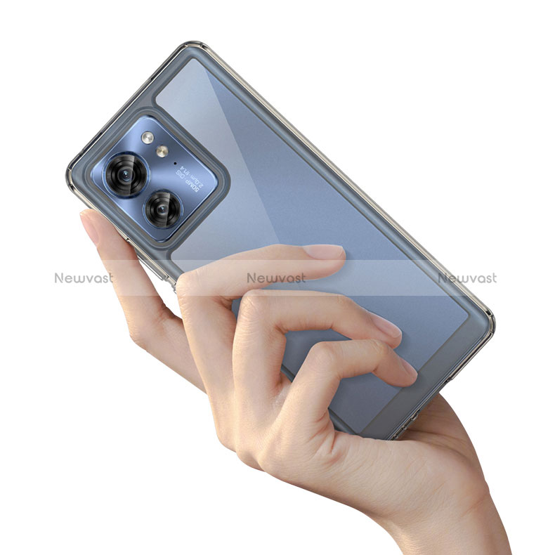 Silicone Transparent Frame Case Cover J01S for Motorola Moto Edge (2023) 5G