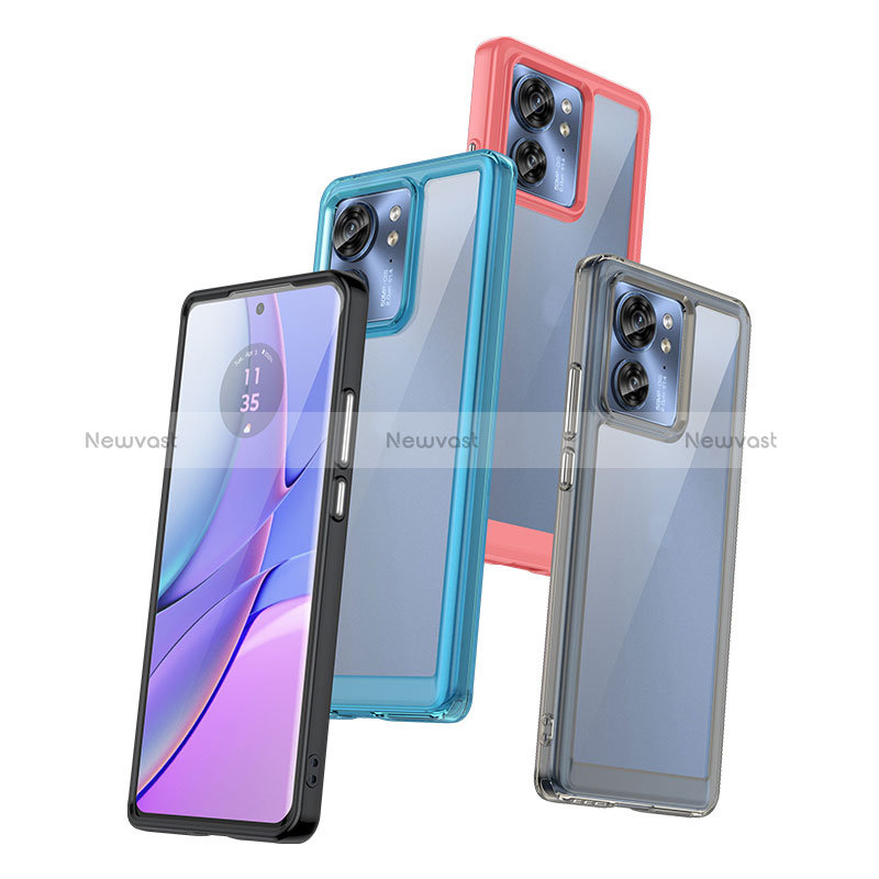 Silicone Transparent Frame Case Cover J01S for Motorola Moto Edge (2023) 5G