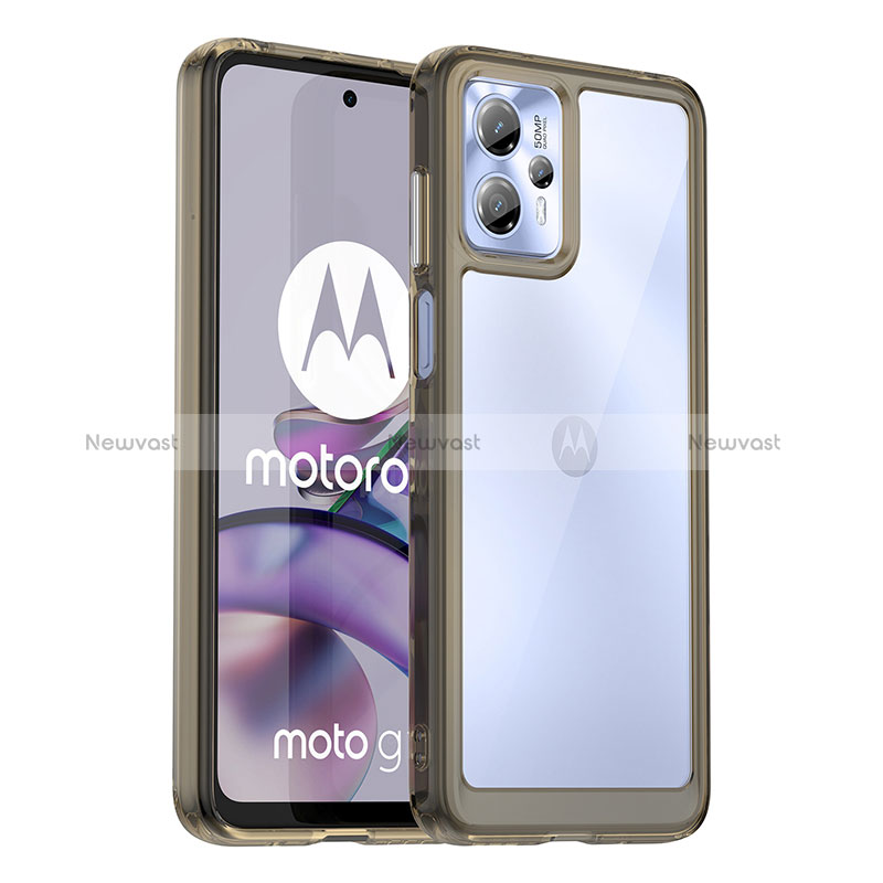 Silicone Transparent Frame Case Cover J01S for Motorola Moto G13