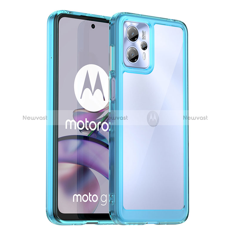 Silicone Transparent Frame Case Cover J01S for Motorola Moto G13