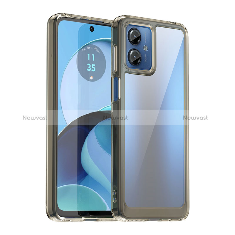 Silicone Transparent Frame Case Cover J01S for Motorola Moto G14